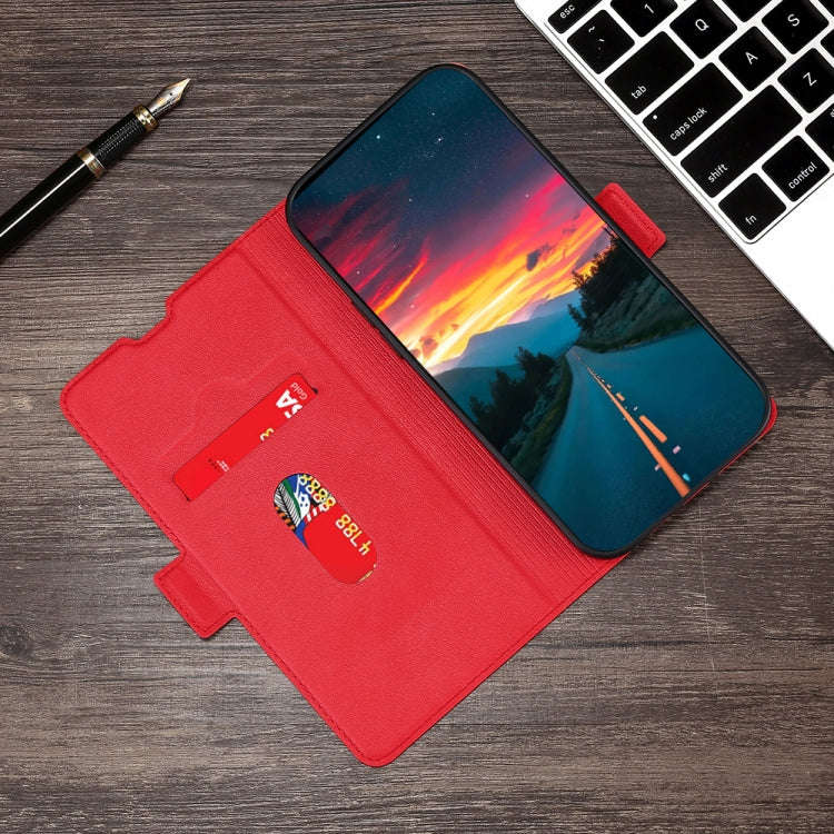 For TCL 30 V 5G T781S Ultra-thin Voltage Side Buckle PU + TPU Leather Phone Case(Red)