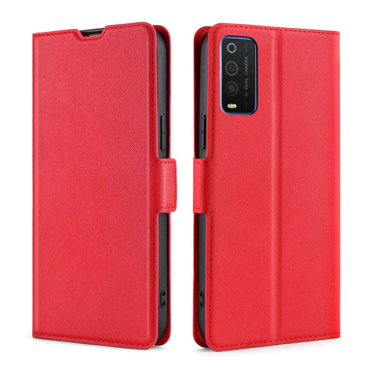 For TCL 205 Ultra-thin Voltage Side Buckle PU + TPU Leather Phone Case(Red)