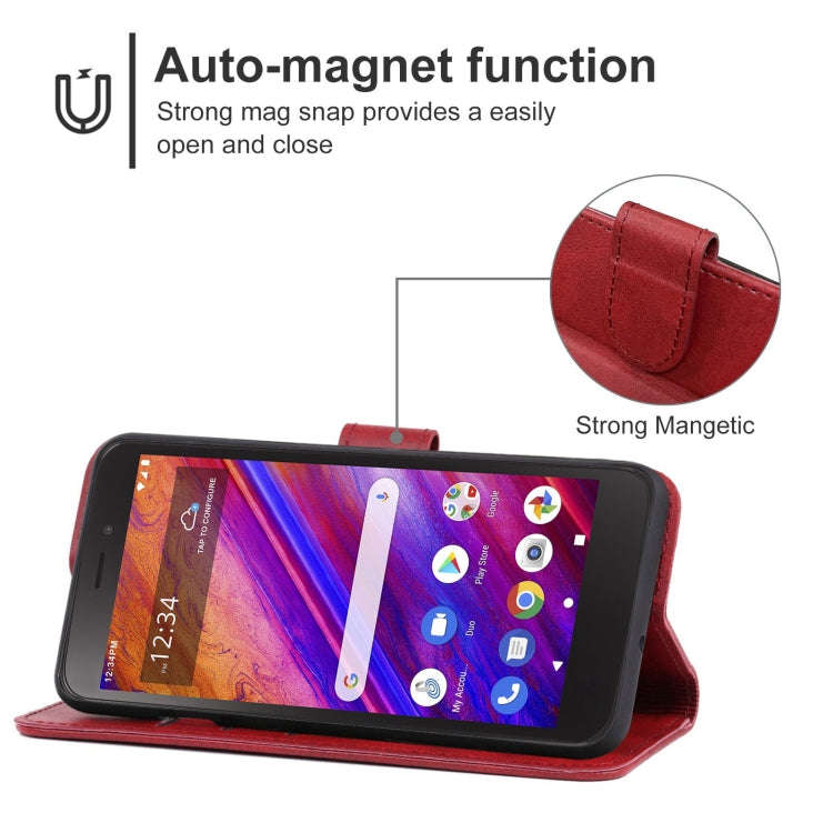 For BLU View 1 Leather Phone Case(Red)