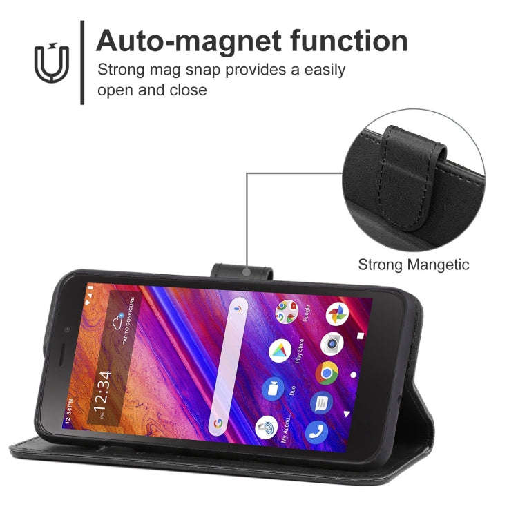 For BLU View 1 Leather Phone Case(Black)