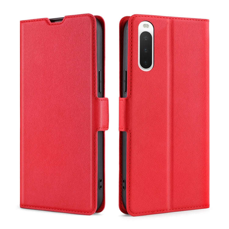 For Sony Xperia 10 IV Ultra-thin Voltage Side Buckle Flip Leather Case(Red)