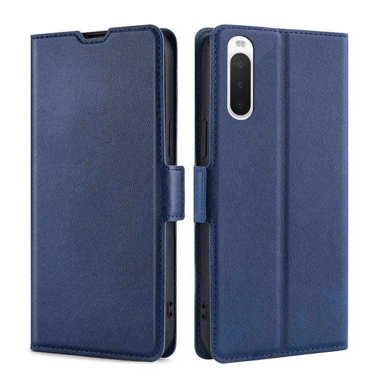 For Sony Xperia 10 IV Ultra-thin Voltage Side Buckle Flip Leather Case(Blue)