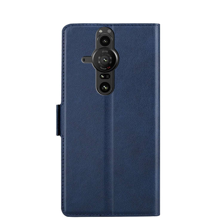 For Sony Xperia Pro-I Ultra-thin Voltage Side Buckle Flip Leather Case(Blue)