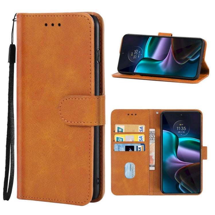 For Motorola Edge 30 Leather Phone Case(Brown)