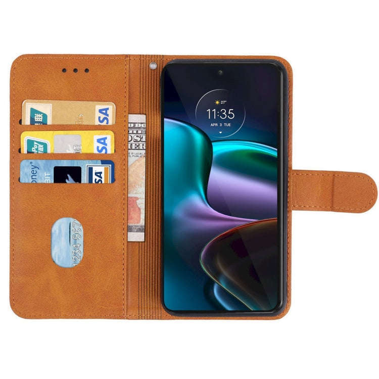 For Motorola Edge 30 Leather Phone Case(Brown)