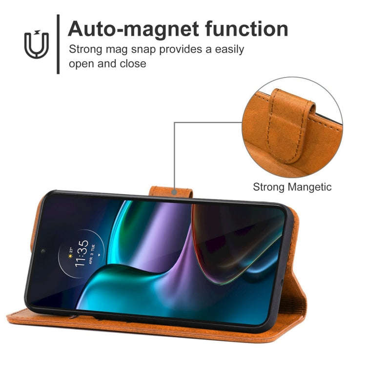 For Motorola Edge 30 Leather Phone Case(Brown)