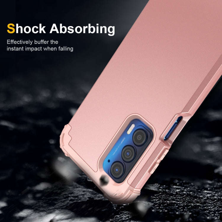 For Motorola Edge 2021 PC + Silicone Phone Case(Rose Gold)