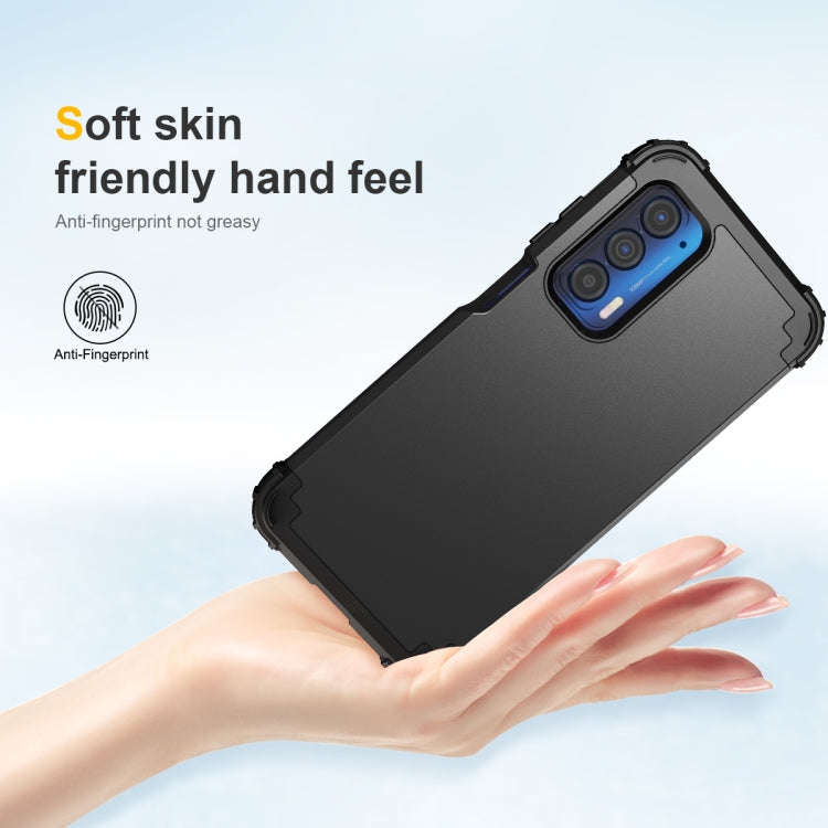 For Motorola Edge 2021 PC + Silicone Phone Case(Black)