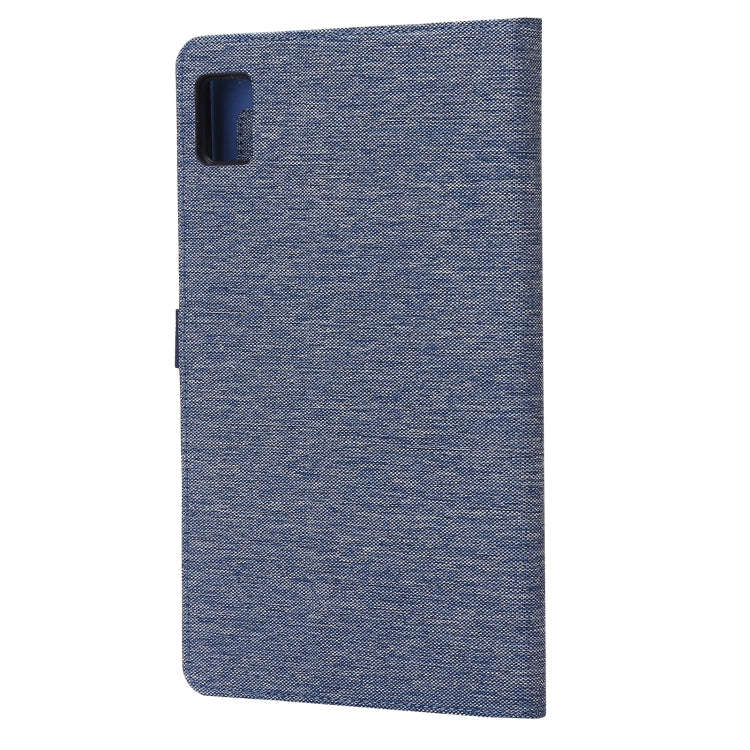For OPPO Realme Pad mini Horizontal Flip TPU + Fabric PU Leather Tablet Case(Dark Blue)