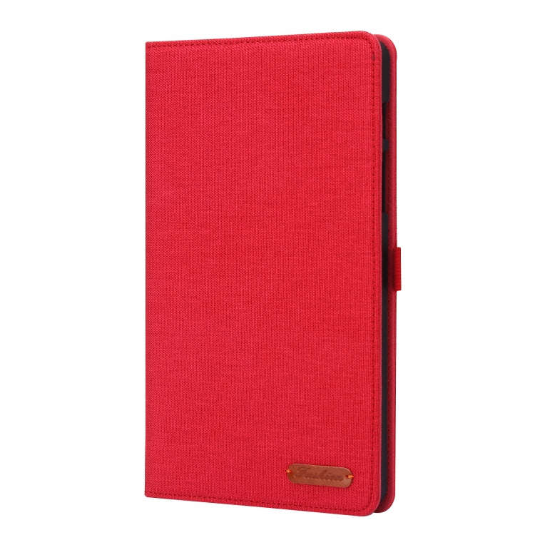 For OPPO Realme Pad mini Horizontal Flip TPU + Fabric PU Leather Tablet Case(Red)