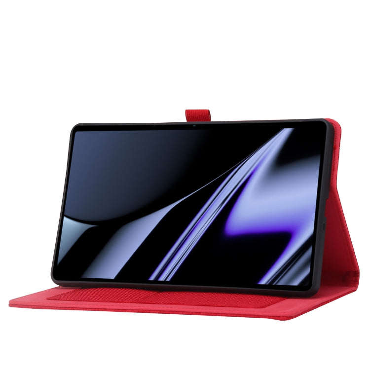 For OPPO Realme Pad mini Horizontal Flip TPU + Fabric PU Leather Tablet Case(Red)