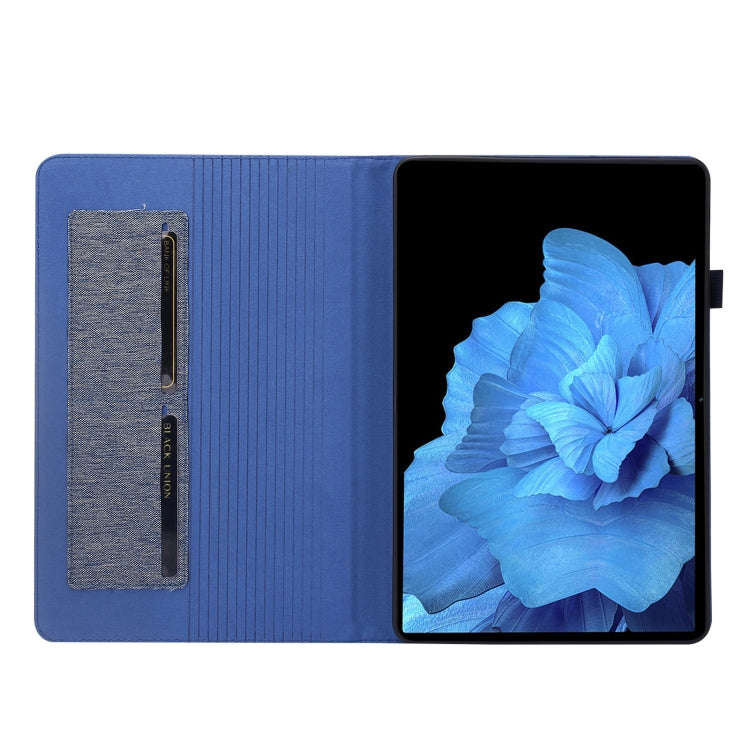 For vivo Pad 11 inch Horizontal Flip TPU + Fabric PU Leather Tablet Case(Dark Blue)