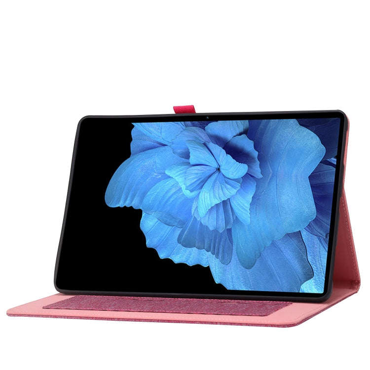 For vivo Pad 11 inch Horizontal Flip TPU + Fabric PU Leather Tablet Case(Rose Red)
