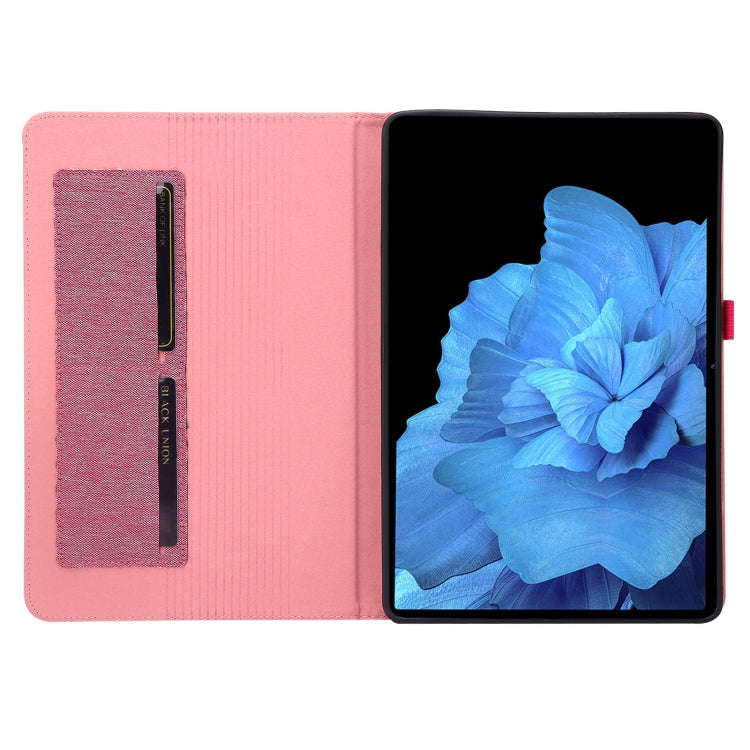 For vivo Pad 11 inch Horizontal Flip TPU + Fabric PU Leather Tablet Case(Rose Red)