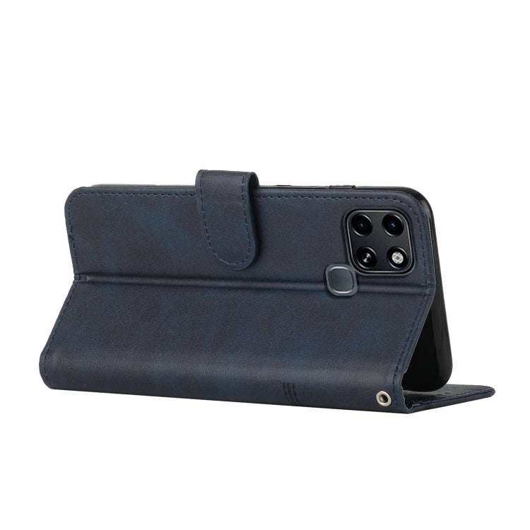 For Infinix Smart 6 Stitching Calf Texture Buckle Leather Phone Case(Blue)