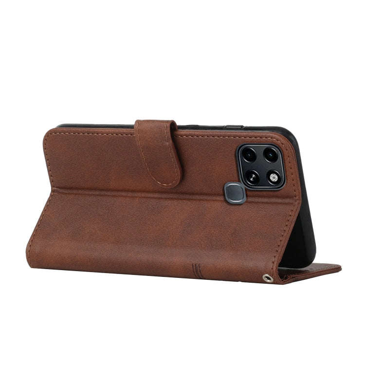 For Infinix Smart 6 Stitching Calf Texture Buckle Leather Phone Case(Brown)
