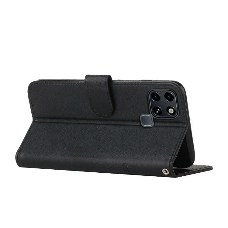 For Infinix Smart 6 Stitching Calf Texture Buckle Leather Phone Case(Black)