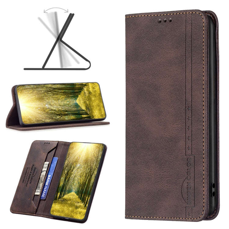 For Sony Xperia 1 III Magnetic RFID Blocking Anti-Theft Leather Phone Case(Brown)