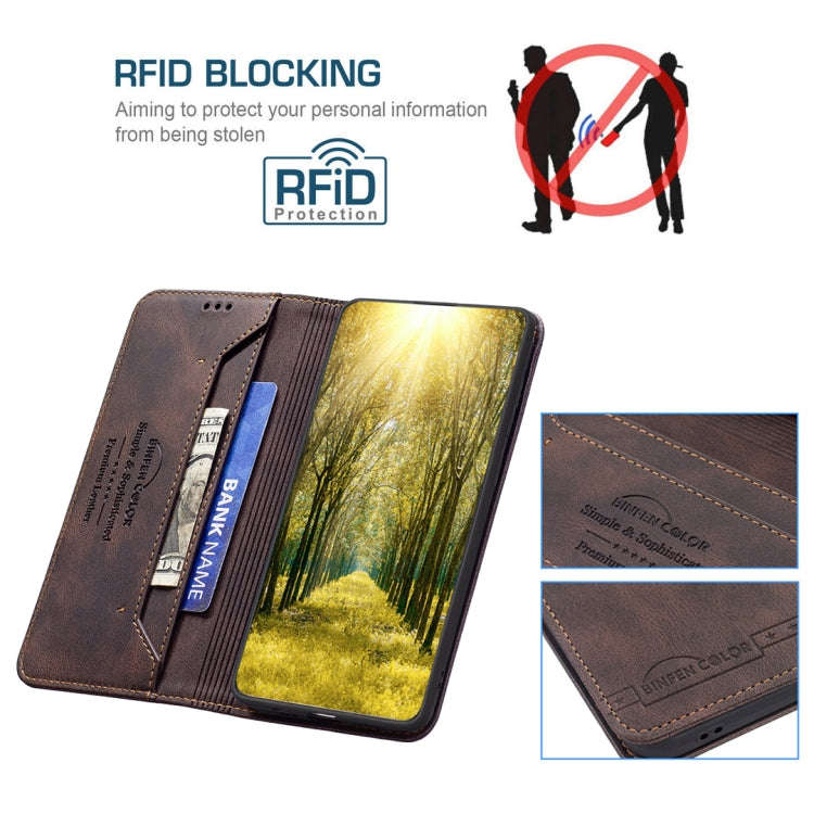 For Sony Xperia 1 III Magnetic RFID Blocking Anti-Theft Leather Phone Case(Brown)