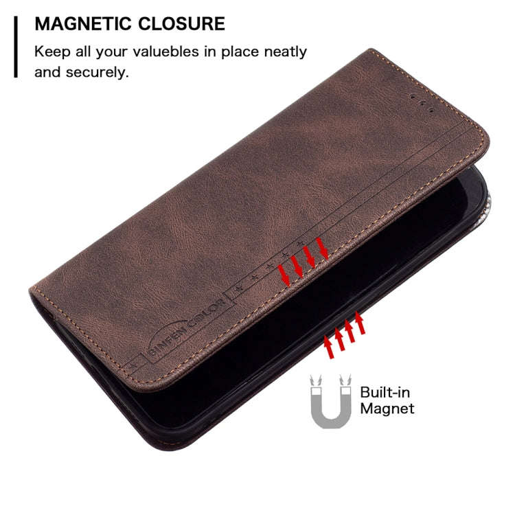 For Sony Xperia 1 III Magnetic RFID Blocking Anti-Theft Leather Phone Case(Brown)