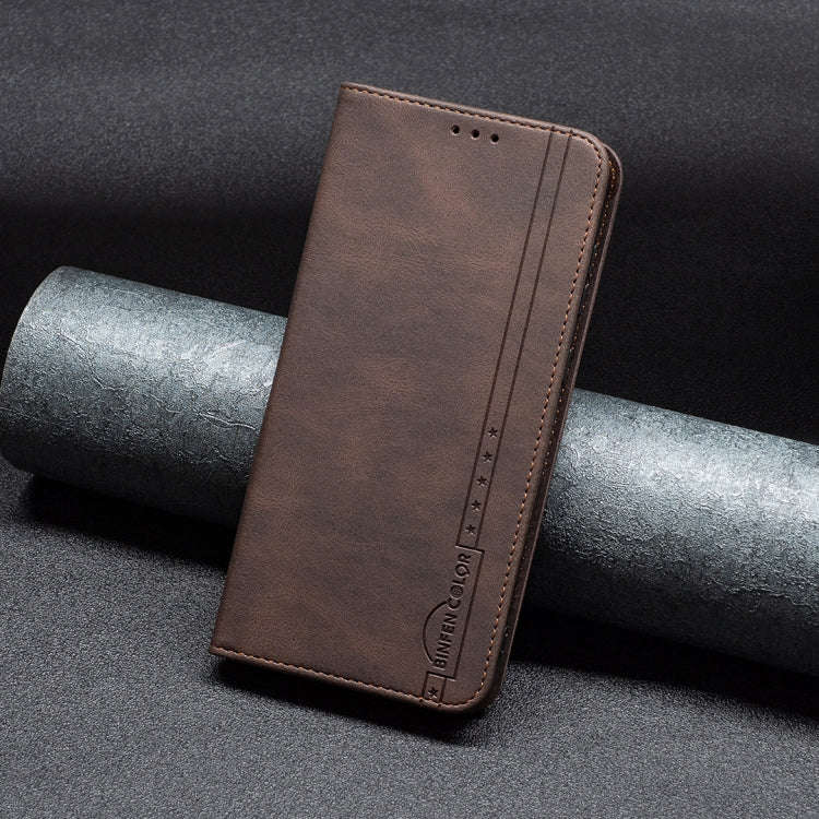 For Sony Xperia 1 III Magnetic RFID Blocking Anti-Theft Leather Phone Case(Brown)
