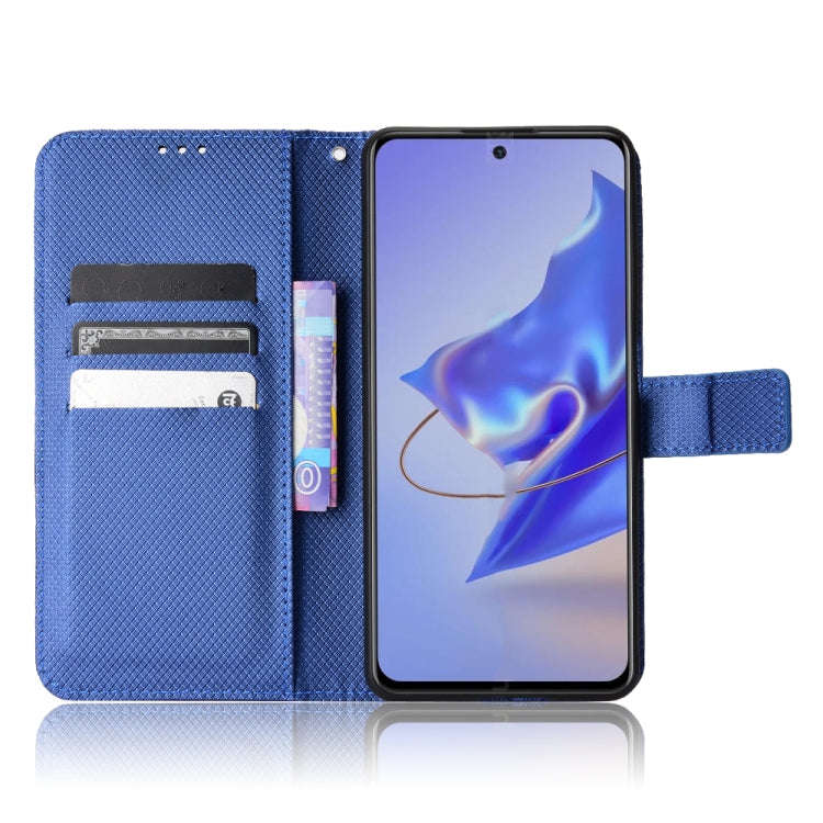 For ZTE Blade V40 Pro Diamond Texture Leather Phone Case(Blue)