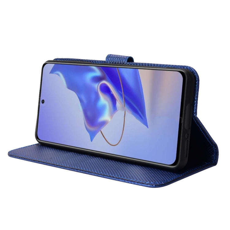 For ZTE Blade V40 Pro Diamond Texture Leather Phone Case(Blue)