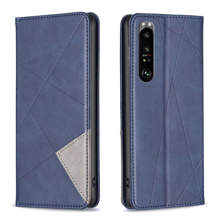 For Sony Xperia 1 III Prismatic Invisible Magnetic Leather Phone Case(Blue)