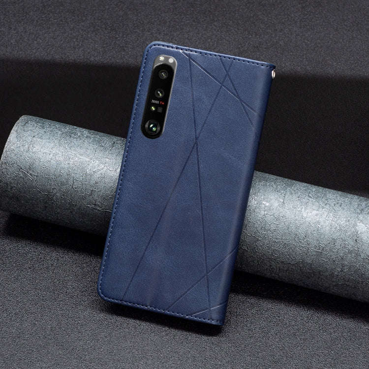For Sony Xperia 1 III Prismatic Invisible Magnetic Leather Phone Case(Blue)