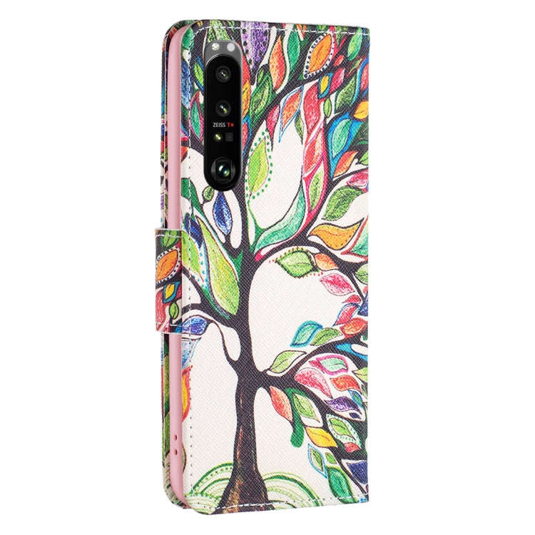 For Sony Xperia 1 III Drawing Pattern Leather Phone Case(Tree Life)