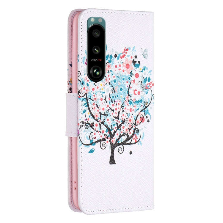For Sony Xperia 5 III Drawing Pattern Leather Phone Case(Tree)