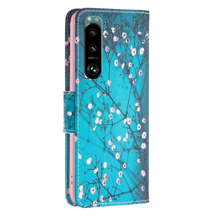 For Sony Xperia 5 III Drawing Pattern Leather Phone Case(Plum Blossom)