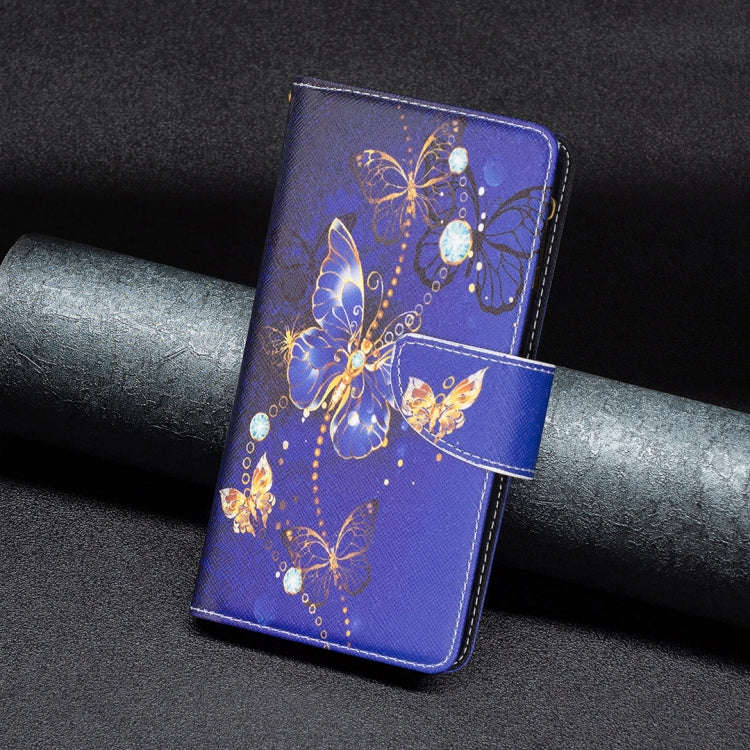 For Sony Xperia 1 III Colored Drawing Pattern Zipper Horizontal Flip Phone Leather Case(Purple Bu...