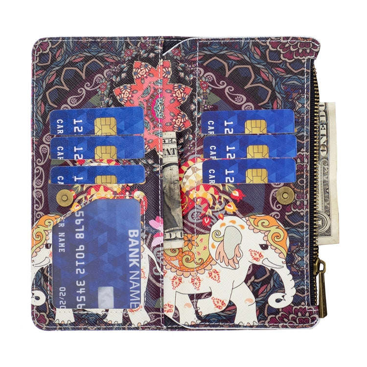 For Sony Xperia 1 III Colored Drawing Pattern Zipper Horizontal Flip Phone Leather Case(Flower El...
