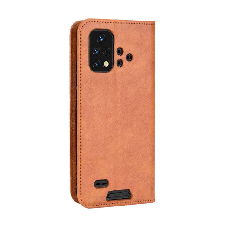 For Umidigi Bison X10G / X10G NFC Magnetic Buckle Retro Texture Leather Phone Case(Brown)