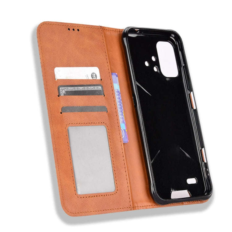For Umidigi Bison X10G / X10G NFC Magnetic Buckle Retro Texture Leather Phone Case(Brown)