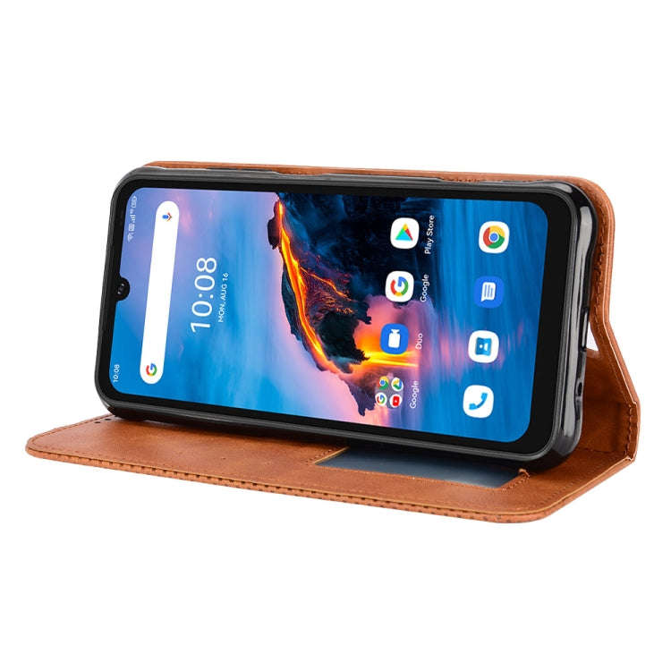 For Umidigi Bison X10G / X10G NFC Magnetic Buckle Retro Texture Leather Phone Case(Brown)