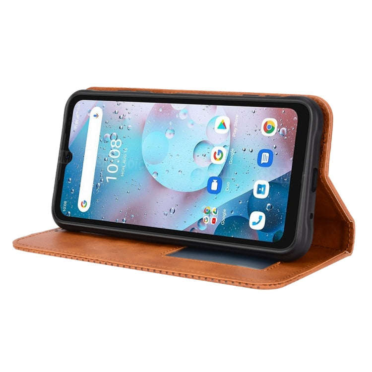 For Umidigi Bison X10S / X10S NFC Magnetic Buckle Retro Texture Leather Phone Case(Brown)