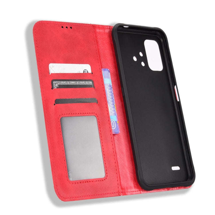 For Umidigi Bison X10S / X10S NFC Magnetic Buckle Retro Texture Leather Phone Case(Red)