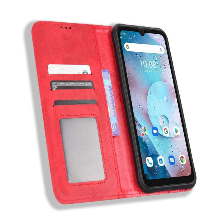 For Umidigi Bison X10S / X10S NFC Magnetic Buckle Retro Texture Leather Phone Case(Red)