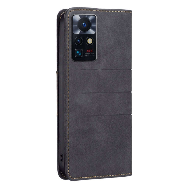 For Infinix Zero X Neo Magnetic Splicing Leather Phone Case(Black)