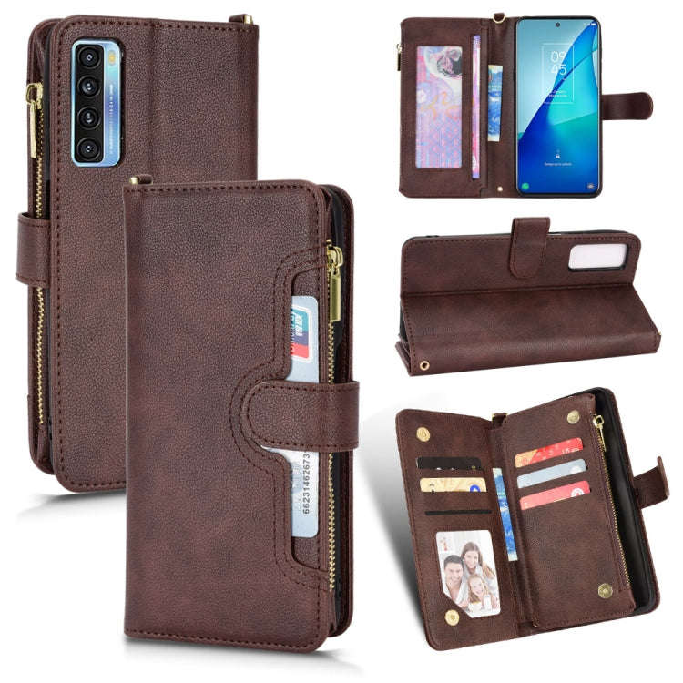 For TCL 20S / 20 5G / 20L Litchi Texture Zipper Leather Phone Case(Brown)