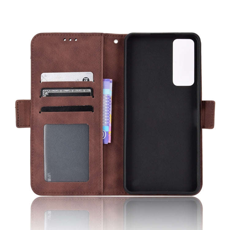 For TCL 30 5G / 30+ Skin Feel Calf Texture Card Slots Leather Phone Case(Brown)