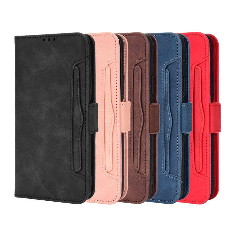 For TCL 30 5G / 30+ Skin Feel Calf Texture Card Slots Leather Phone Case(Black)
