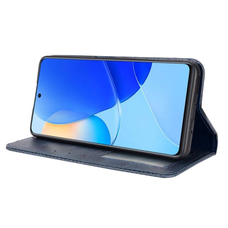 For Honor 50 SE / Huawei nova 9 SE Magnetic Buckle Retro Texture Leather Phone Case(Blue)