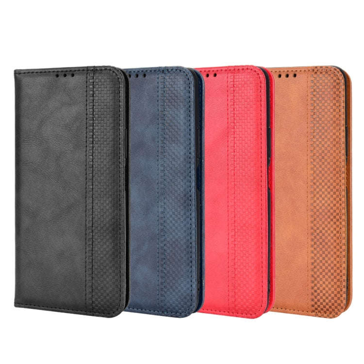 For Honor X7 Magnetic Buckle Retro Texture Leather Phone Case(Brown)