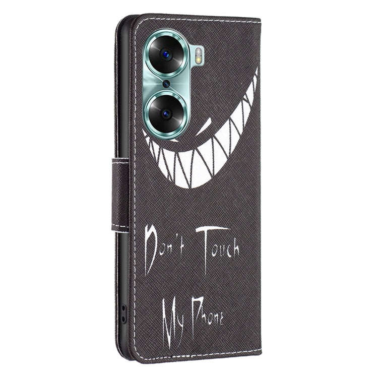 For Honor 60 Colored Drawing Pattern Horizontal Flip Leather Phone Case(Smirk)