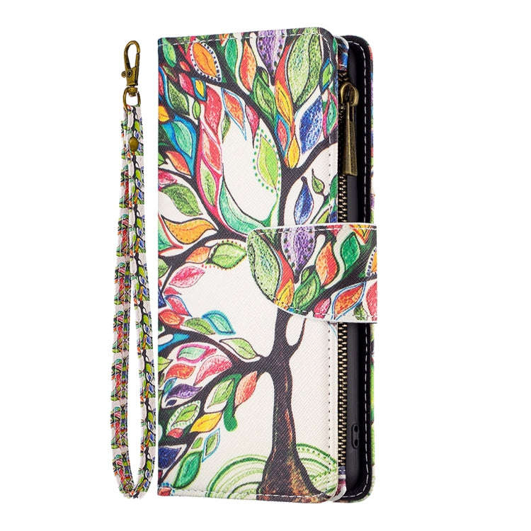 For Honor 60 Pro Colored Drawing Pattern Zipper Horizontal Flip Leather Phone Case(Tree)