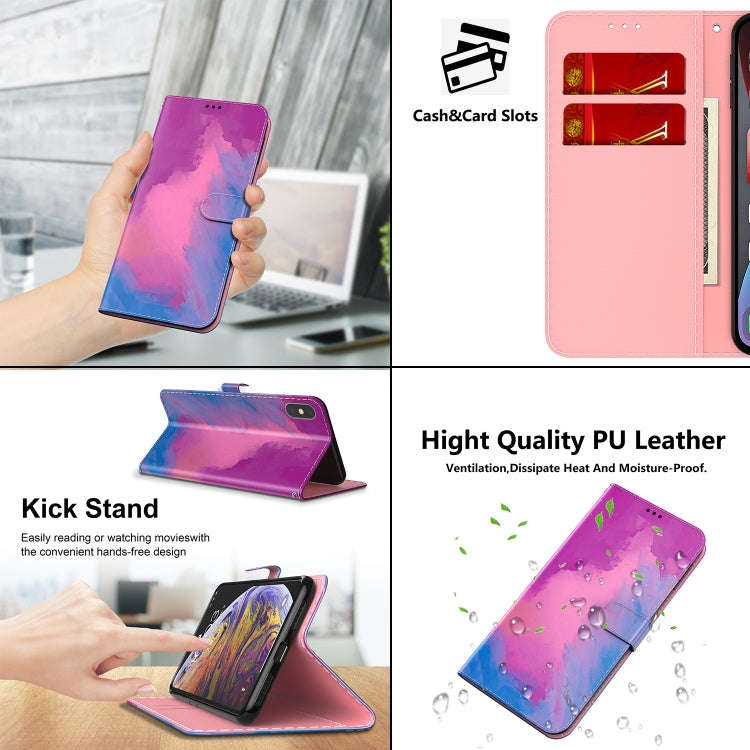 For Infinix Zero X Neo / X6810 Watercolor Pattern Flip Leather Phone Case(Purple Red)