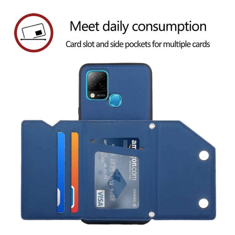For Infinix Hot 10S / 10T / 10S NFC Skin Feel PU + TPU + PC Phone Case(Blue)